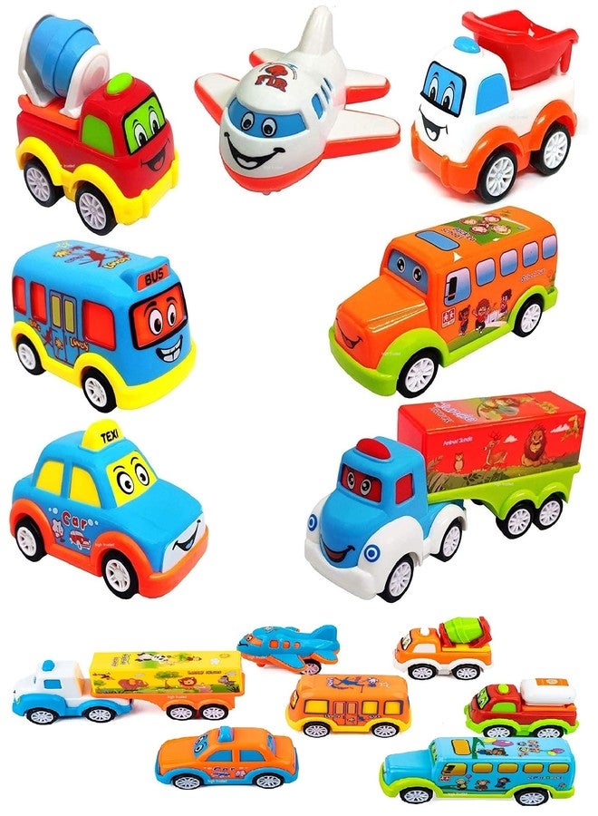 HIGH TRUSTED® Smart Unbreakable Pull Back Vehicles| Push and Go Crawling Toy for Kids & Children, Power Friction Cars for 3+ Years Old Boys|Girls Assorted (Pack of 7) - Image 3
